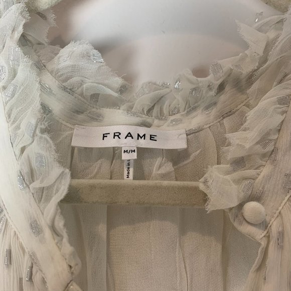 NWT FRAME Shirred Printed Mock Shift Dress - Picture 6 of 11